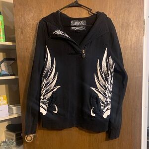 Metal Mulisha Black and White Winged Hoodie